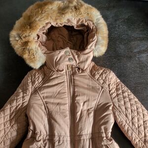 Chloé Quilted Jacket with Faux Fur Hood